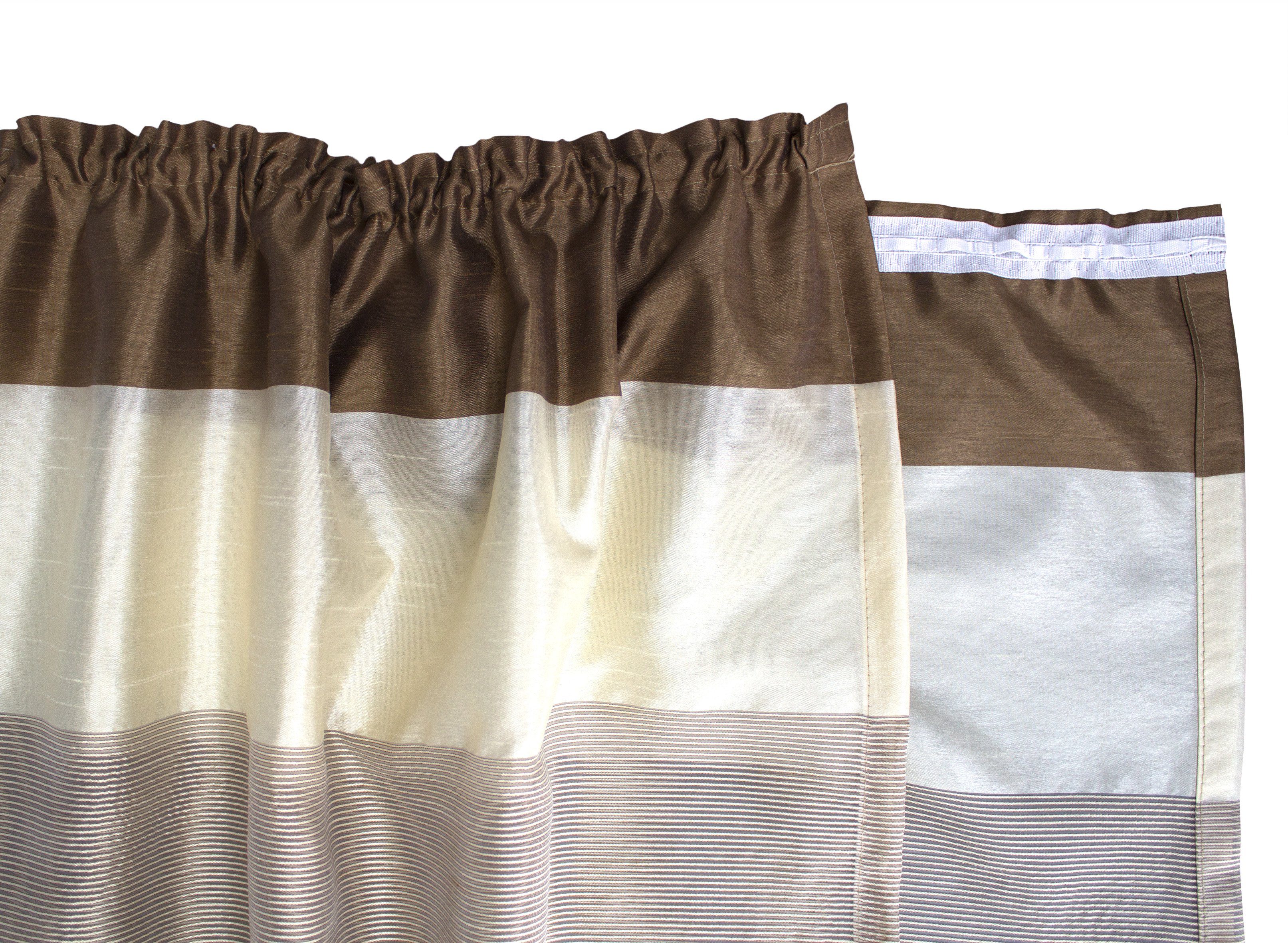 St), Schal halbtransparent, Kräuselband Polyester, beige-braun Vorhang Solea, VHG, (1