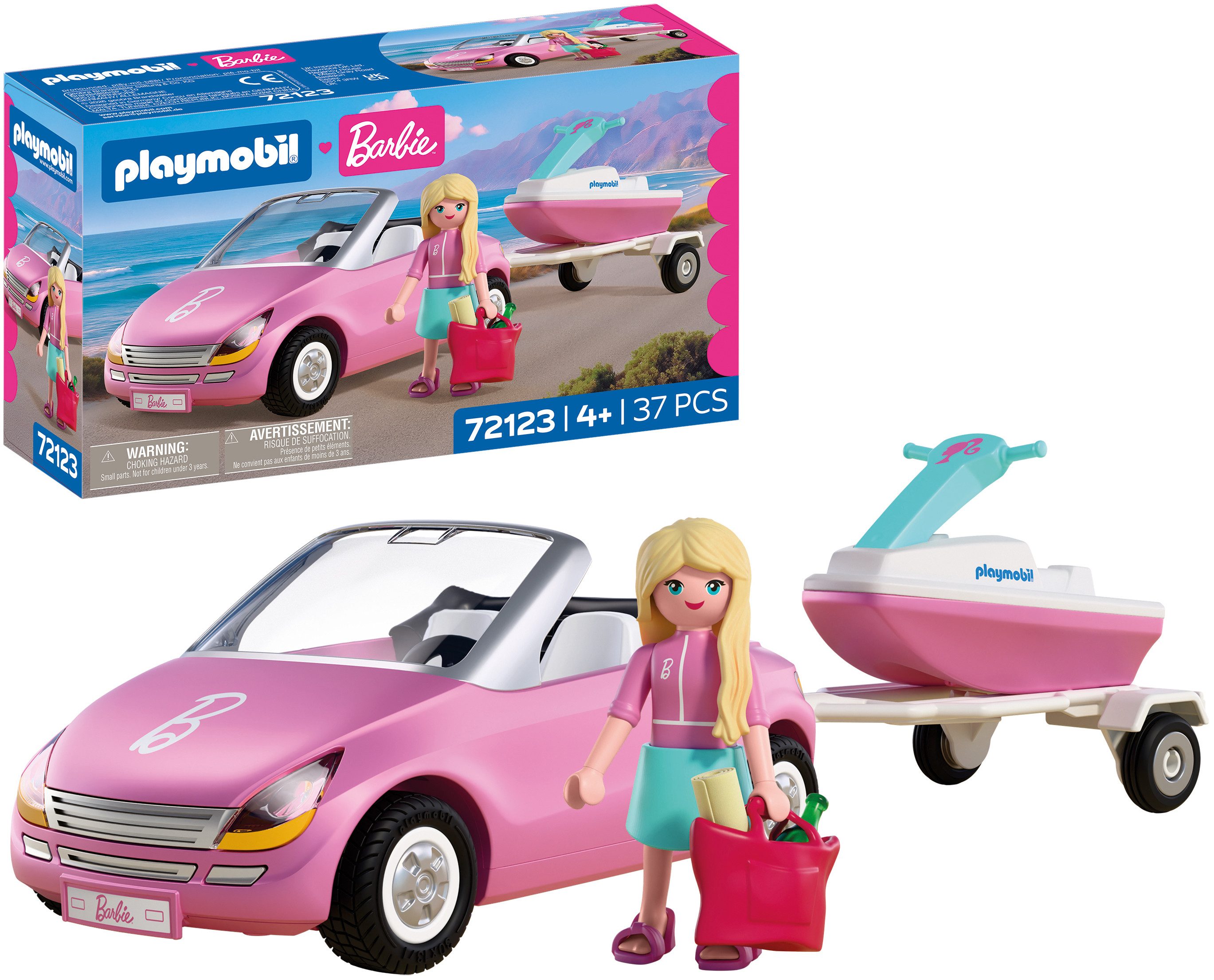 Playmobil® PLAYMOBIL x Barbie™ Cabrio (72123), Barbie™ Konstruktions-Spielset, (37 St), Made in Europe