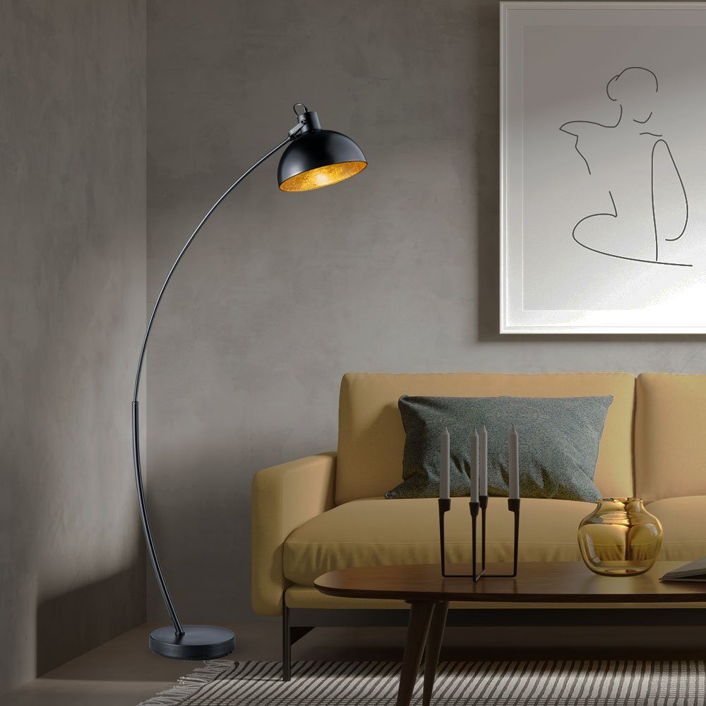 LED Bogenlampe, Wohnzimmer etc-shop schwarz Leuchtmittel gold Stehlampe nicht Standleuchte Bogenleuchte Leselampe inklusive,