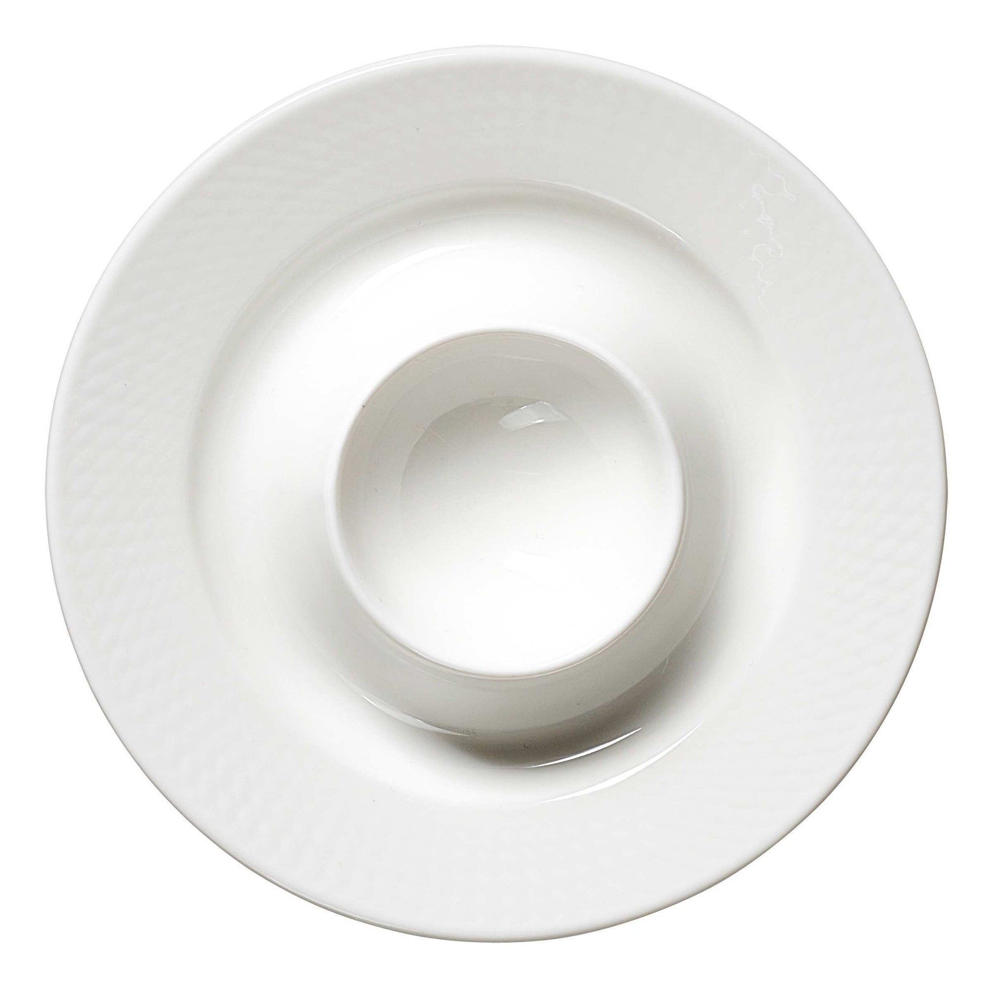 Ritzenhoff & Breker Eierbecher Eierbecher Saphir aus Porzellan mit Mosaik Relief Weiss 11,5 cm