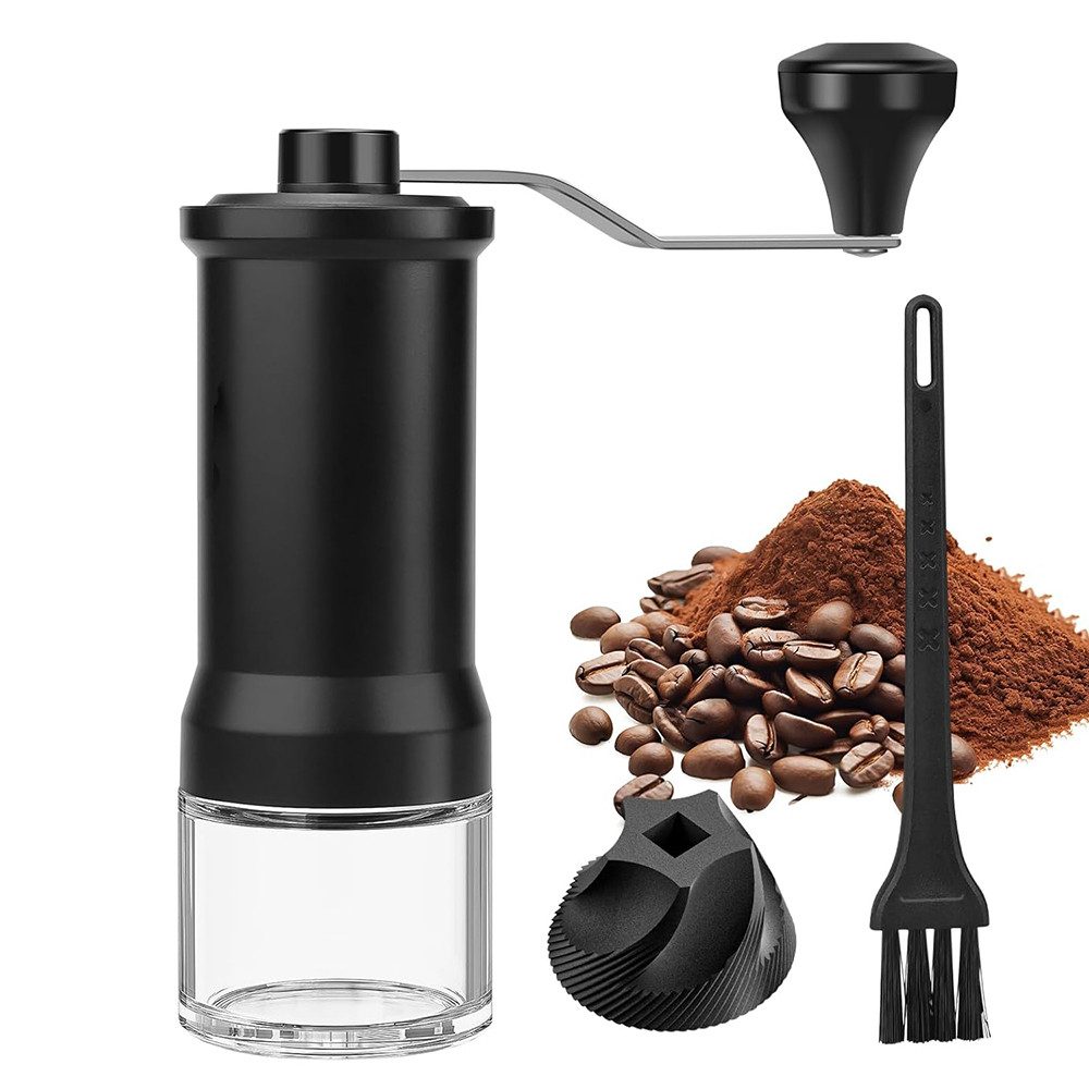 TUWENA Kaffeemühle Handkaffeemühle,Verstellbarer Manuelle Kaffeemühle mit Keramikmahlwerk, Für Büro, Camping, Espresso, Pour Over, French Press und Moka-Kännchen