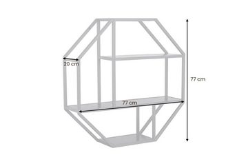 riess-ambiente Wandregal SLIM LINE 77cm schwarz, Einzelartikel 1-tlg., Wohnzimmer · Holzwerkstoff · Metall · eckig · 3 Fächer · Industrial
