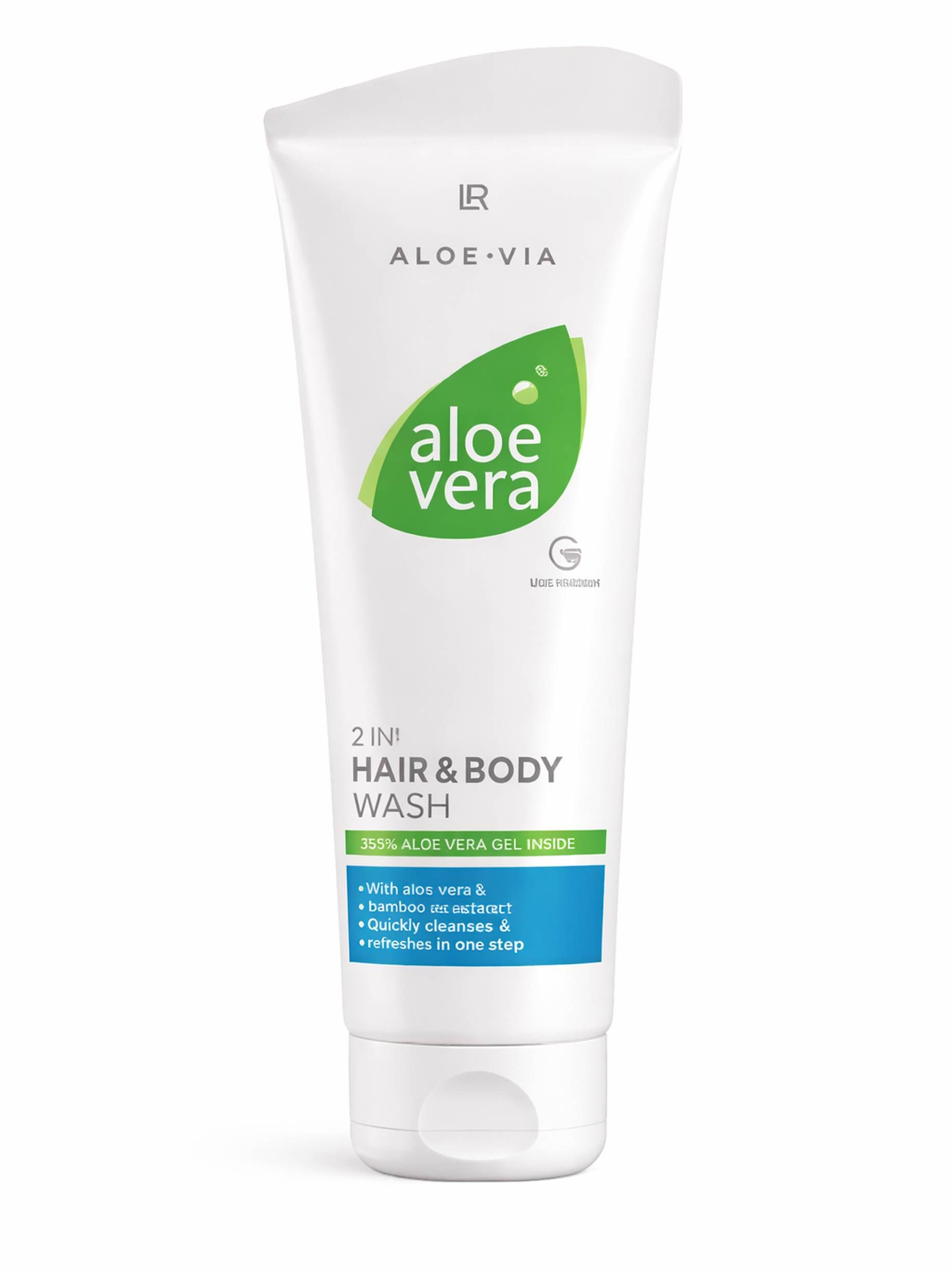 LR Haarshampoo Aloe Vera 2 in 1 Hair & Body Wash mit Bambus für Haut und Haar 250 ml, Packung