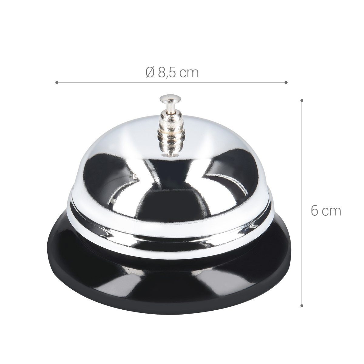 kwmobile Butterglocke Verchromte Tischklingel - 6x8,5x8,5cm - für Restaurant, Hotel & Schule,(1-tlg) Tischklingel