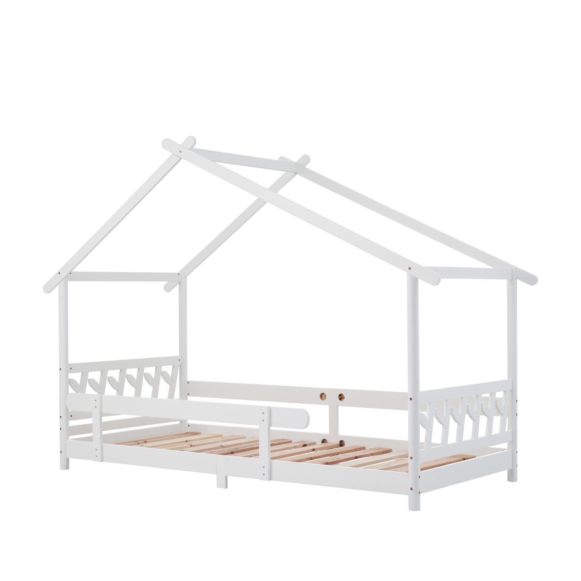 Flieks Hausbett Dream high, Schönes Kinderbett mit Rausfallschutz 200x90cm