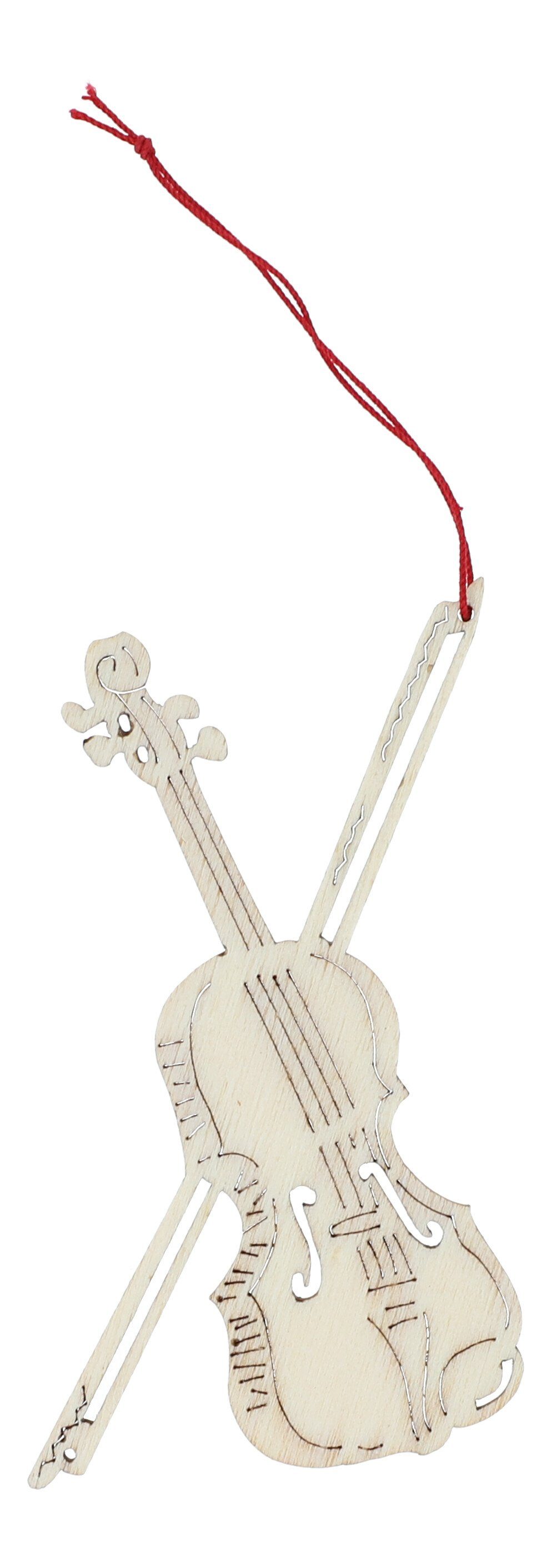 Musikboutique Dekohänger (5 St), Violine-Anhänger Geige aus Pappelholz