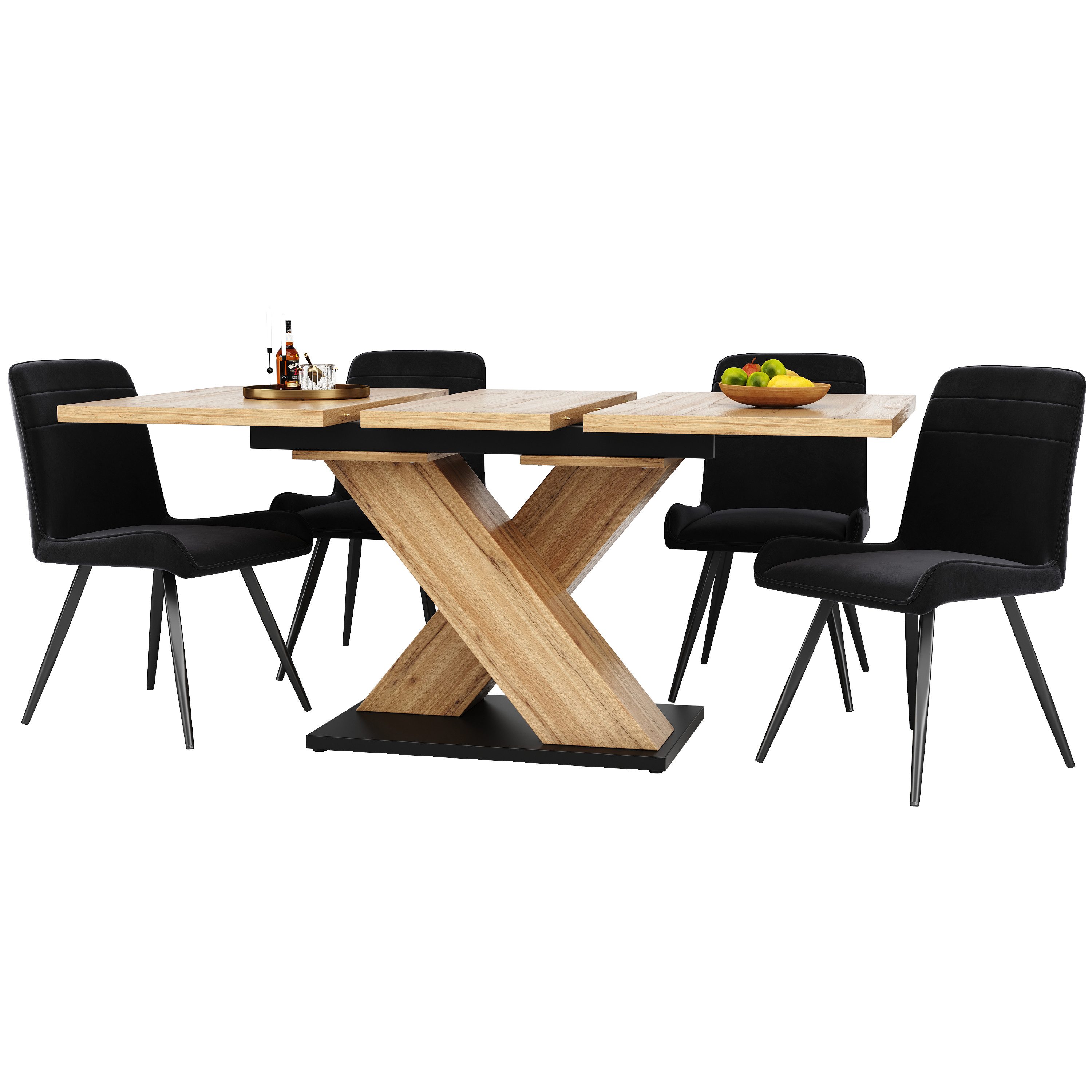 HAUSS SPOLE Essgruppe 5-teilig, ausziehbares Esstisch günstig online kaufen