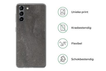 MuchoWow Handyhülle Beton - Grau - Wand - Zement, Phone Case, Handyhülle Samsung Galaxy S21, Silikon, Schutzhülle