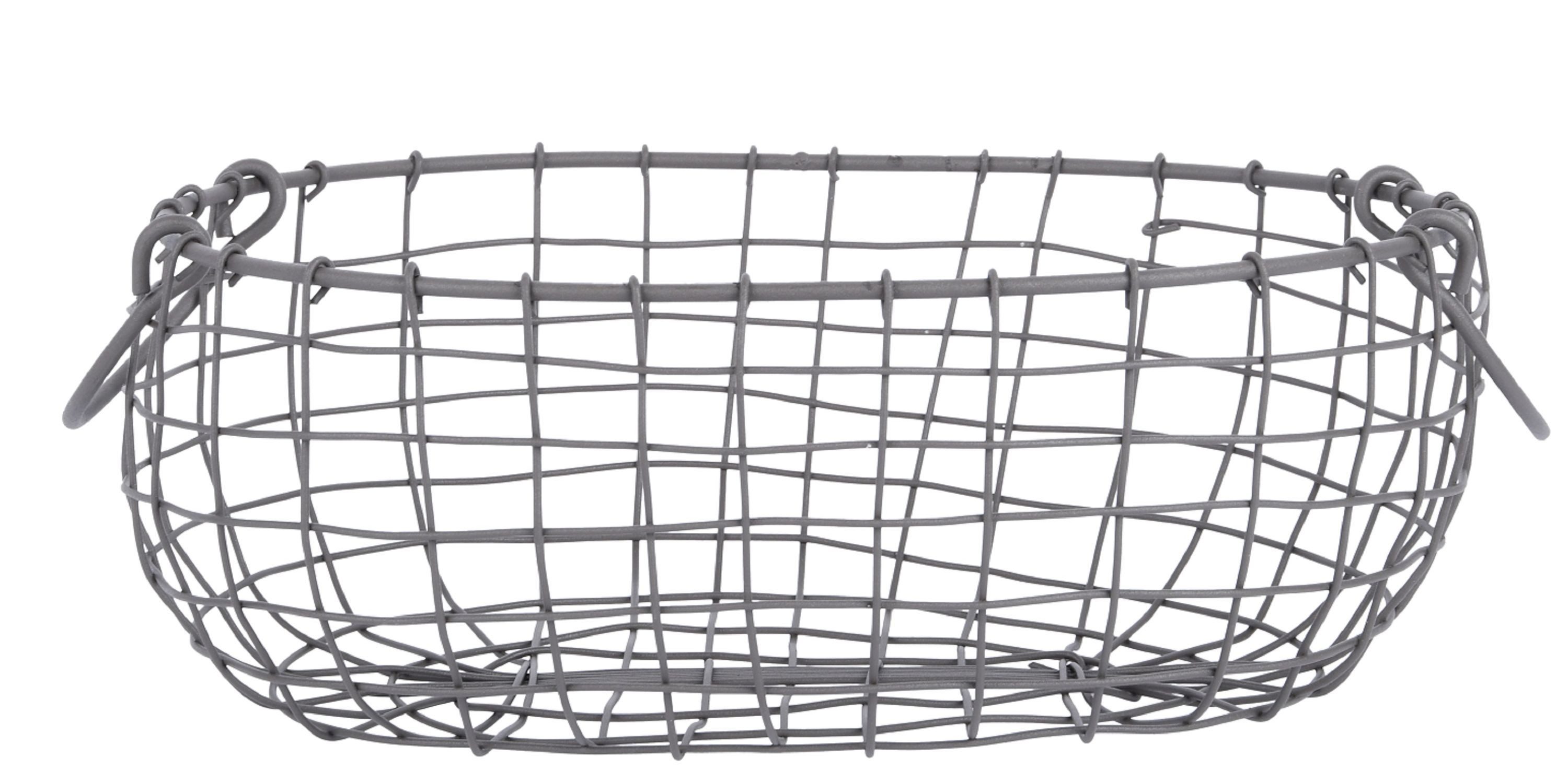 degawo Aufbewahrungsbox degawo Draht Korb -MITTEL- oval L=33,9 cm Griffe Garten Deko Eisen (1x Korb)