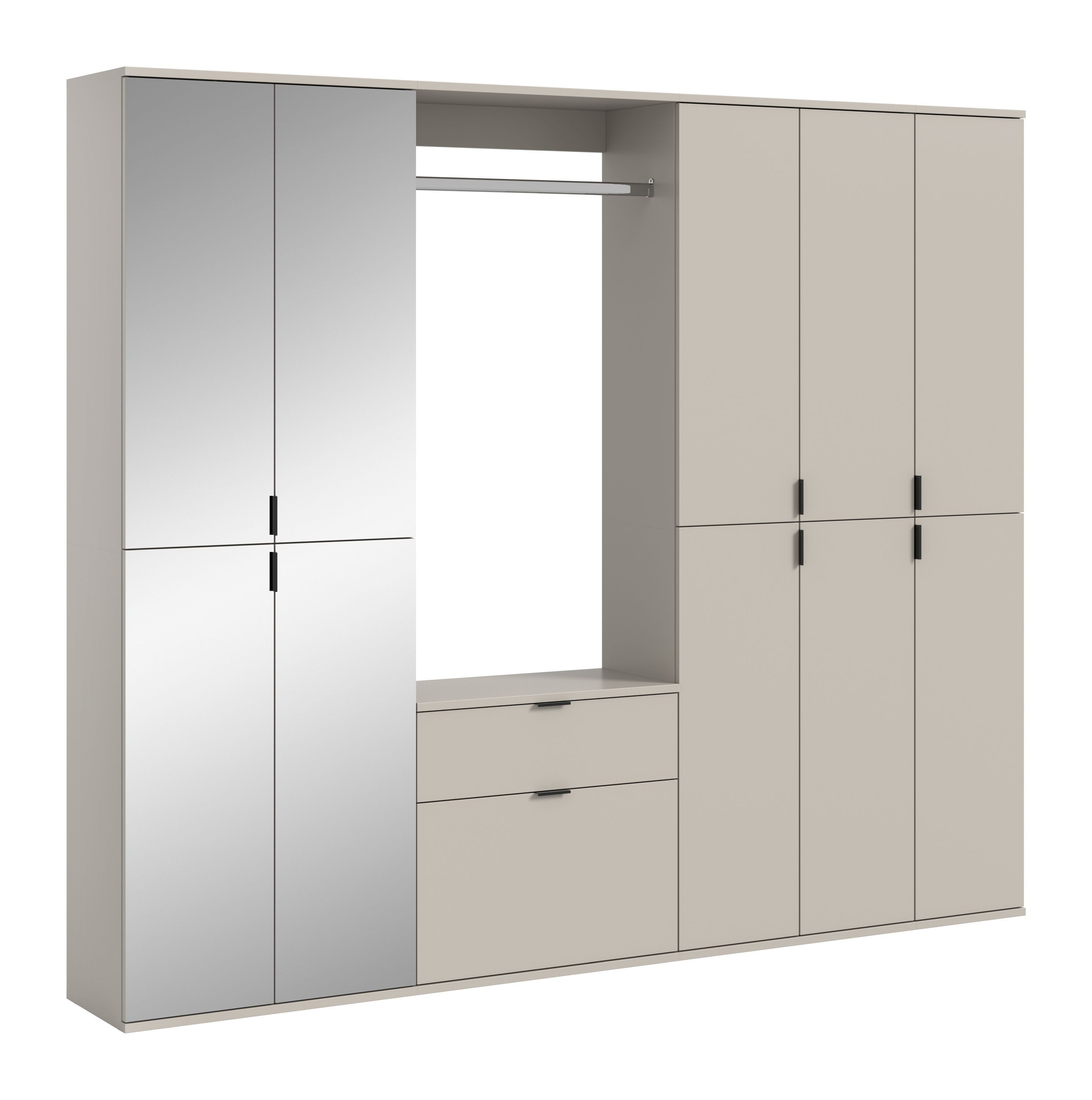 xonox.home Garderoben-Set Projekt X, in Kaschmir Melamin B/H/T: 213x193x34 cm