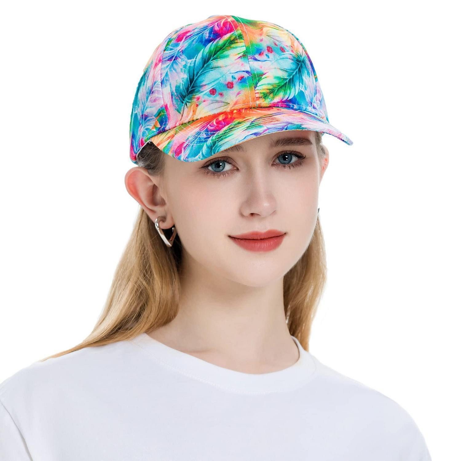 LuxusKollektion Baseball Cap Basecap Damen Sommer Blumen atmungsaktiv Einheitsgröße Blätter