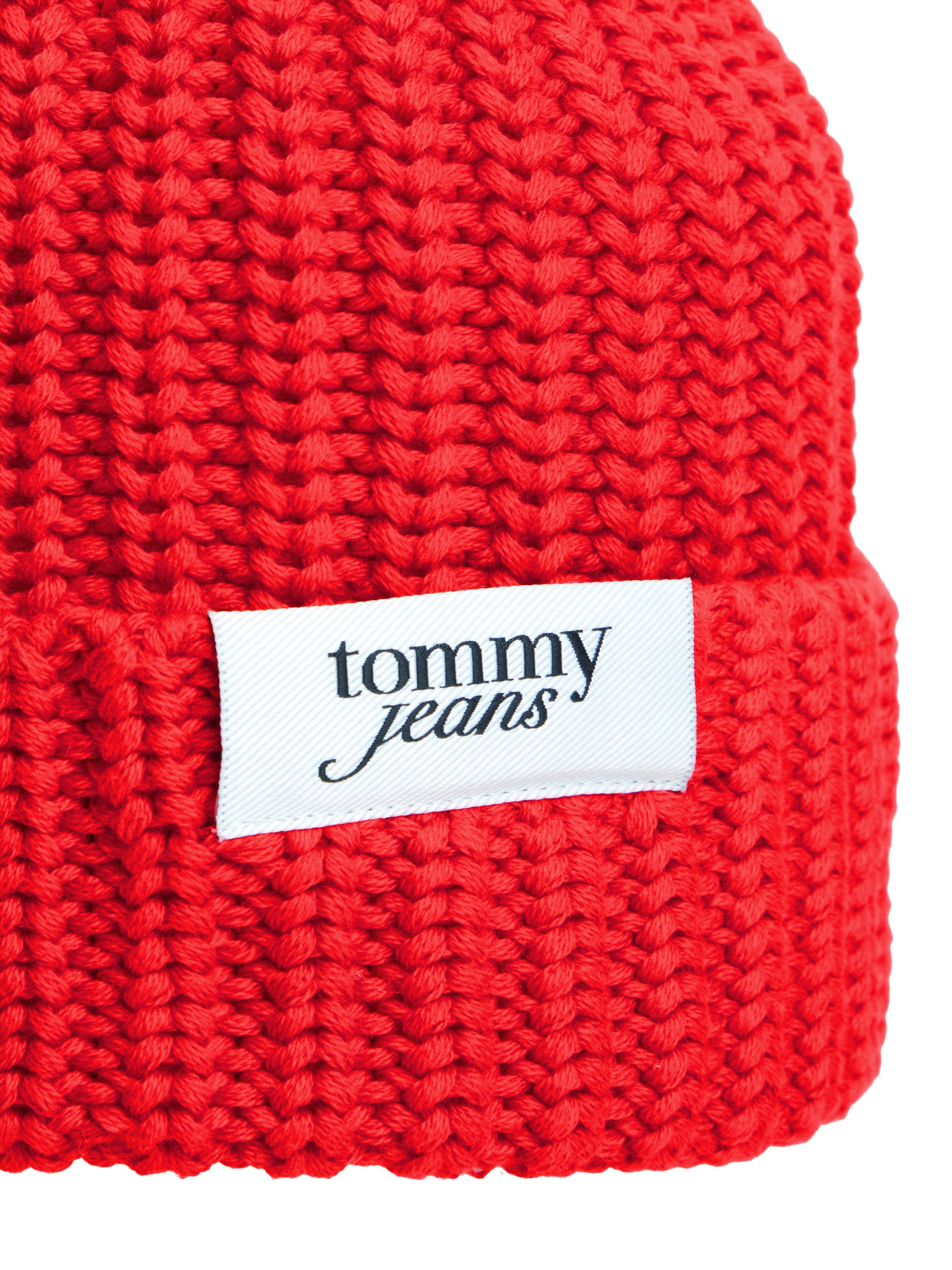 Tommy Jeans Beanie TJW SCRIPT aus grobem Rippstrick mit Logo-Label – Bild 4 von 4
