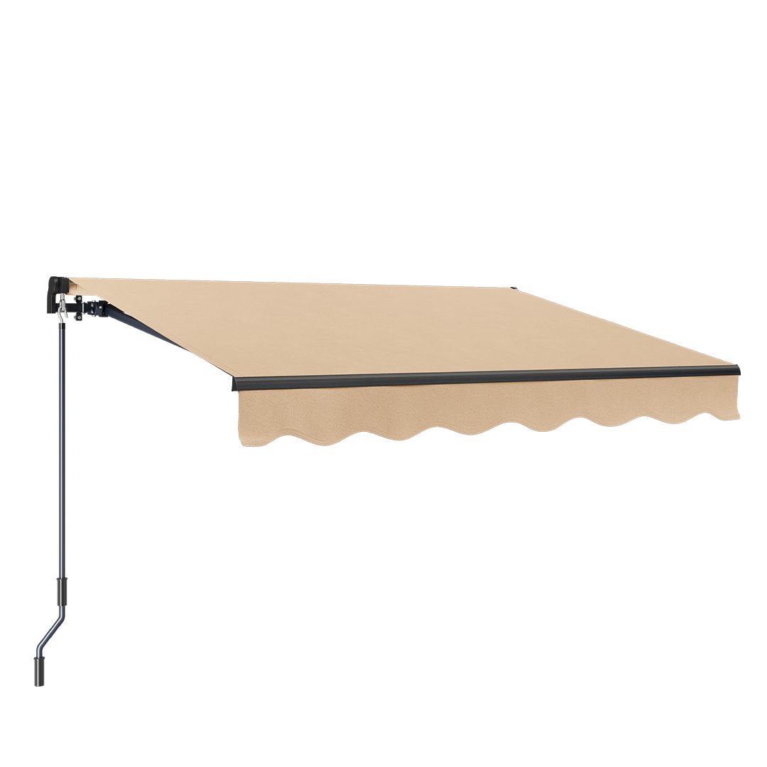 STEELSØN Gelenkarmmarkise Kestria wetterfest & blickdicht (250x200 cm, beige) mit Aluminium-Kassette & Wandhalterung, langlebiges Kunstftoffgewebe