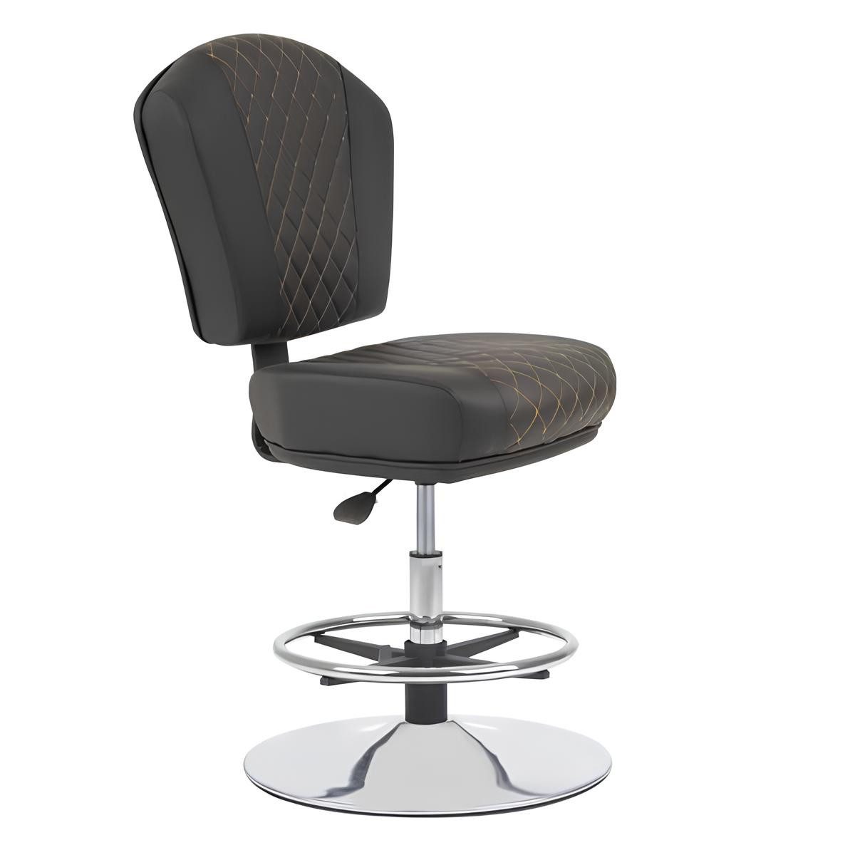 JVmoebel Barhocker Eleganter Metall Barhocker mit grauer Polsterung und hohem Sitzkomfort (1 St., 1x Barhocker), Made in Europa