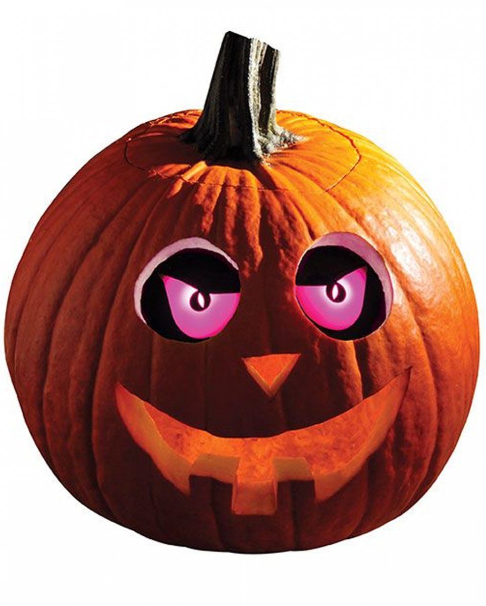 Augen Leuchtende Purple Halloween Kürbis Paar 1 Horror-Shop Dekofigur