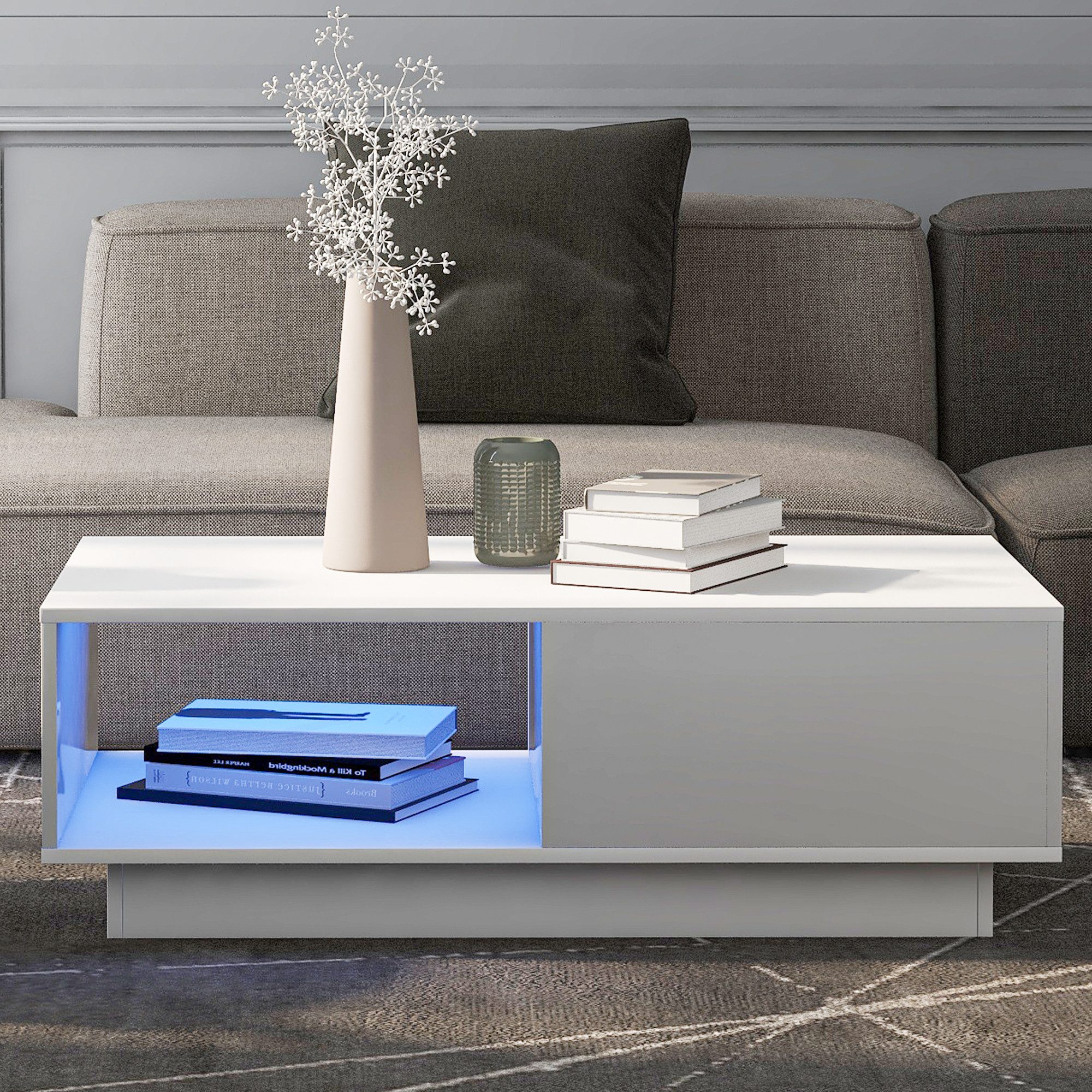 MODFU Couchtisch mit LED-Lichtern (Hochglanz 15 günstig online kaufen