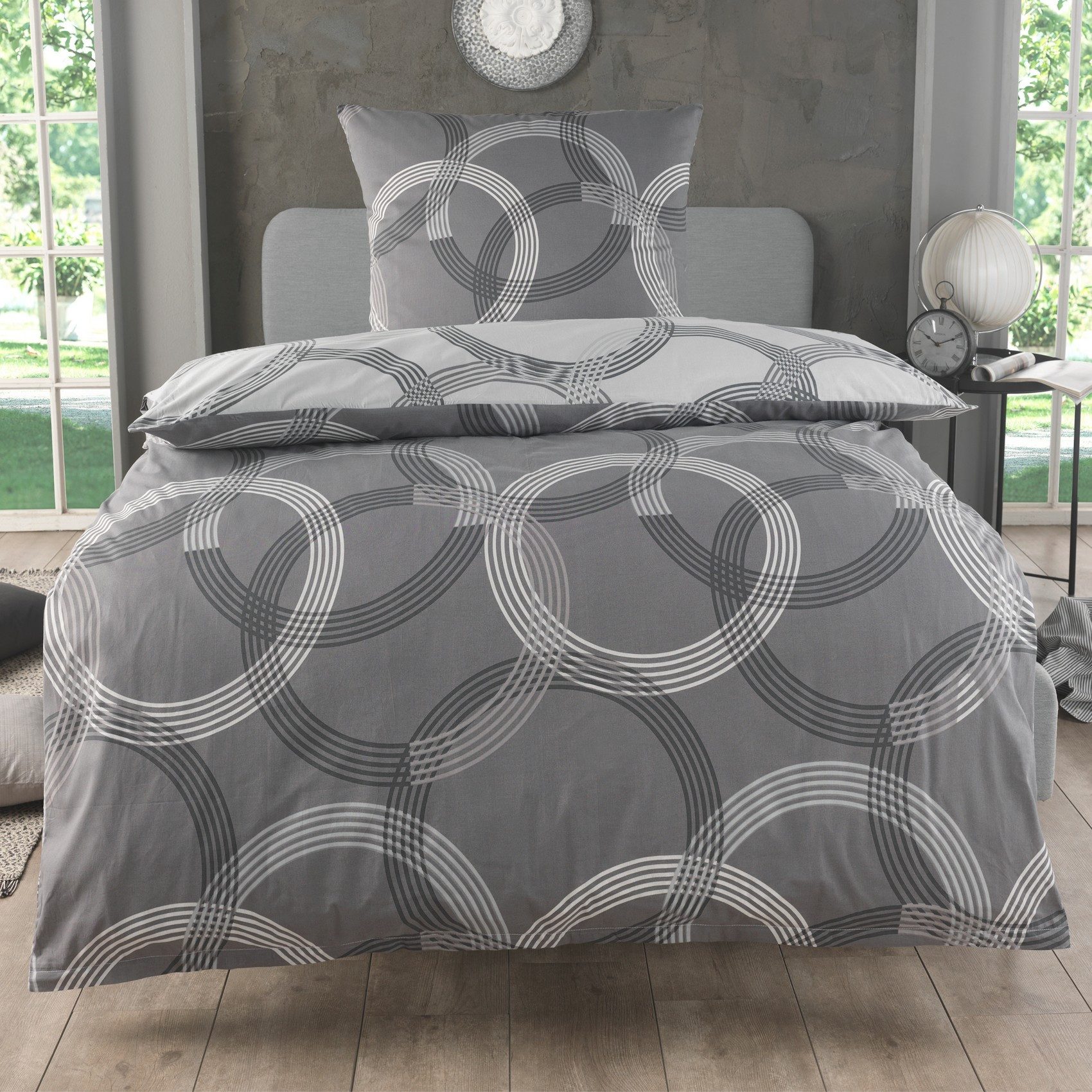 Malika Bettwäsche 155x220 + 80x80 cm atmungsaktiver Baummwoll Renforce Bettbezug, Renforce Baumwolle, 2 teilig, Für Allergiker geeignet, pflegeleicht, angenehm weicher Stoff