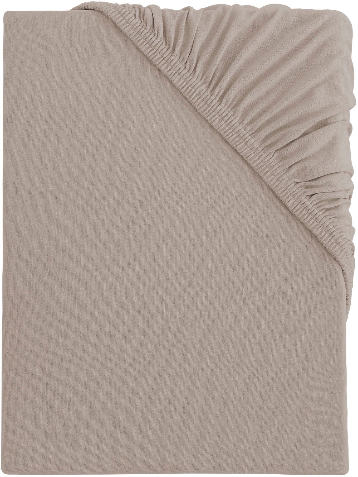 s.Oliver Spannbettlaken TABEA, 100% Baumwolle, 145 g/m², Jersey, Gummizug: rundum, (1 Stück), Bettlaken für Matratzen bis 25 cm Höhe, perfekter Sitz, bügelfrei