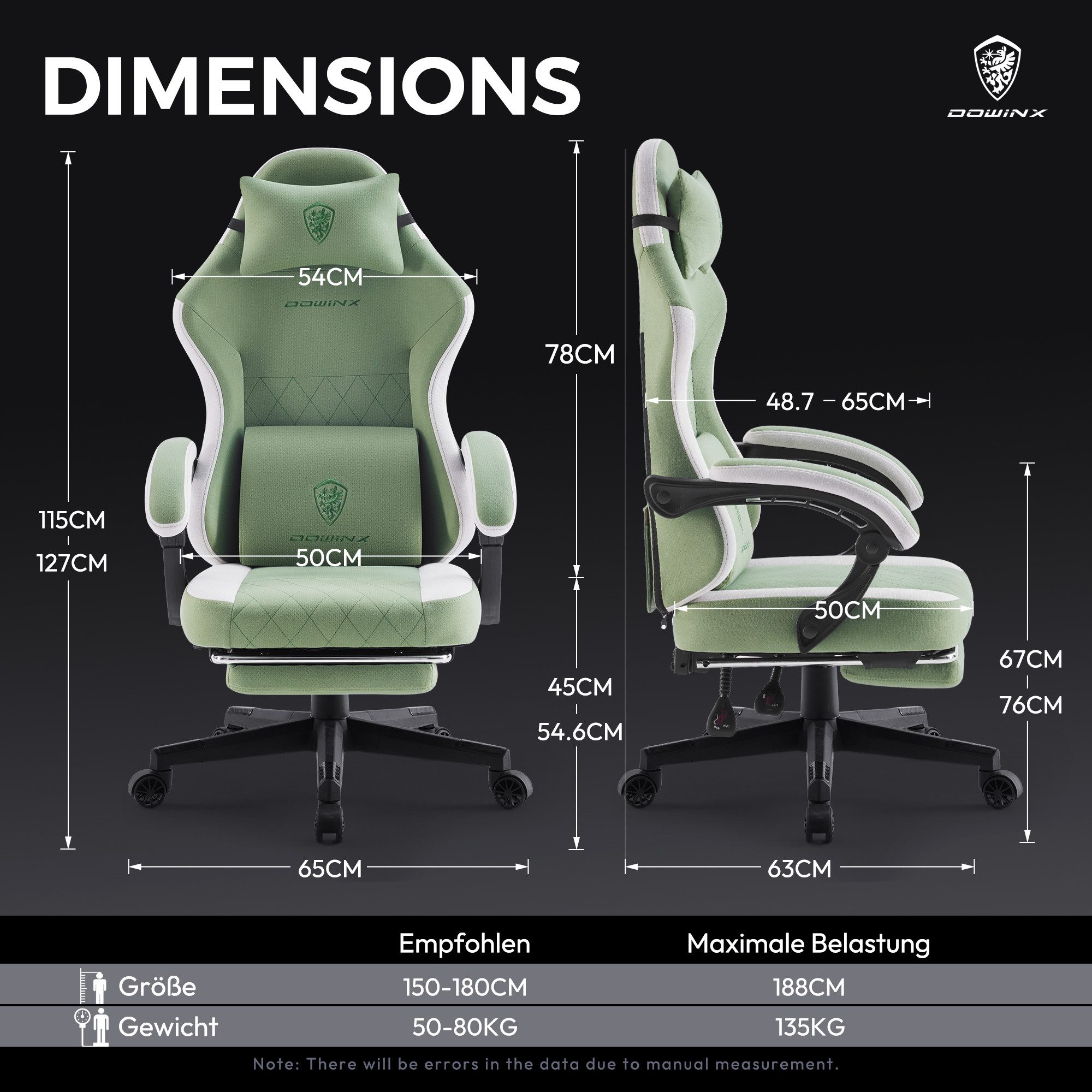 Dowinx Gaming-Stuhl Premium Gaming-Sessel mit Fußstütze und Lendenstütze (1 günstig online kaufen