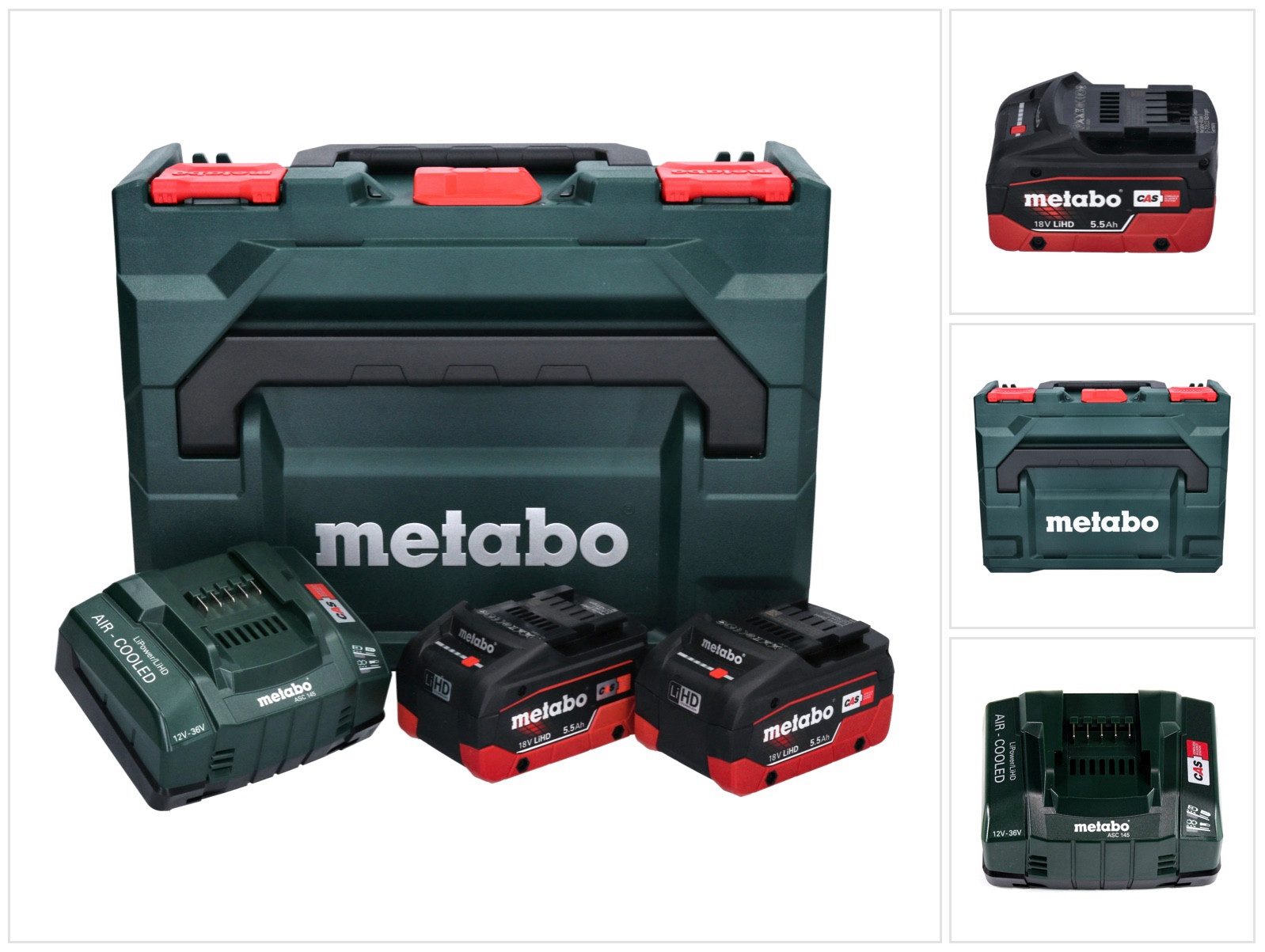 metabo Basis Set LIHD + 2x Akku 5,5 Ah + Ladegerät + metaBOX (685077000) Akkupacks