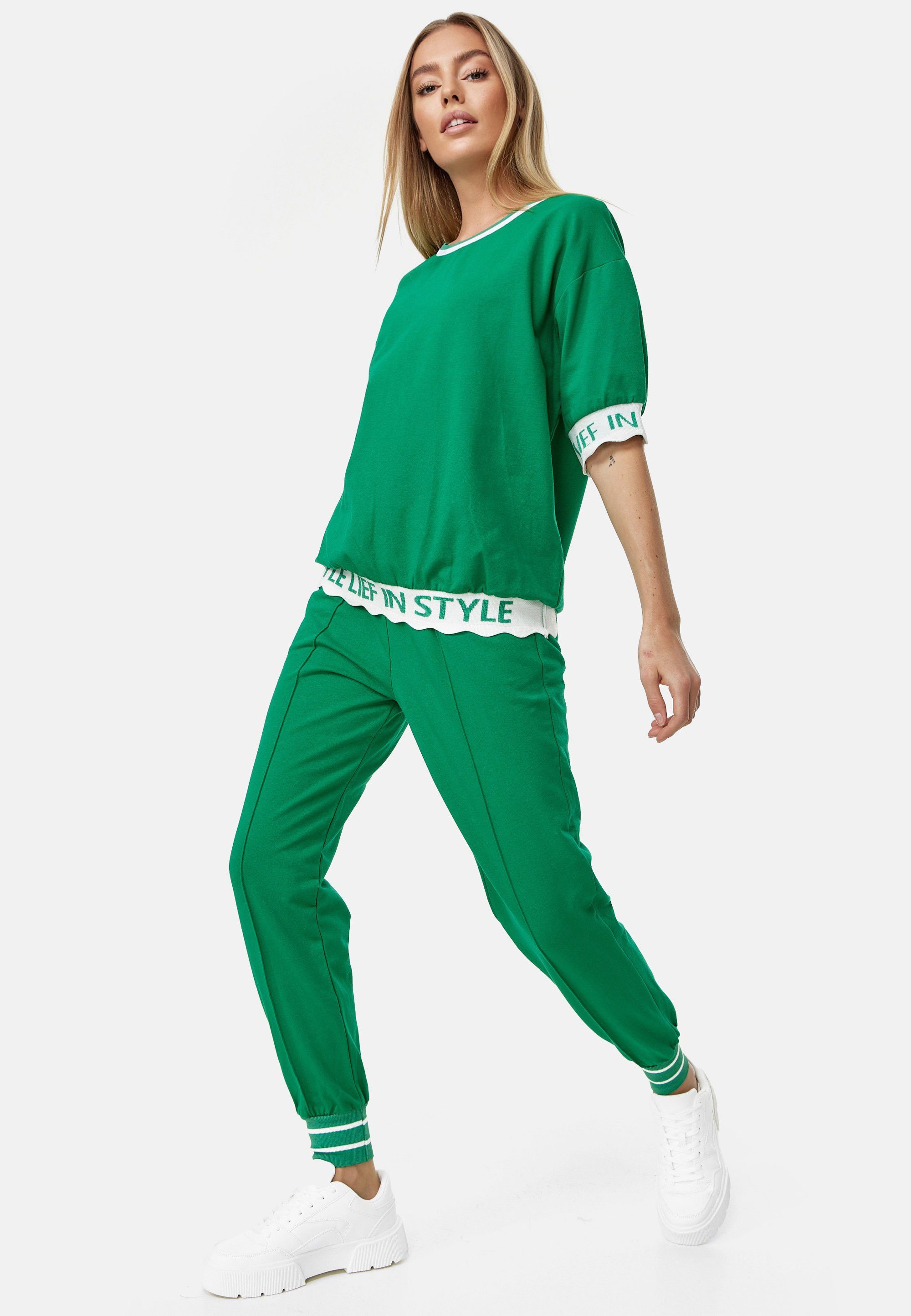 stylishem T-Shirt Schriftzug grün Decay mit