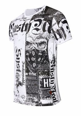 Rusty Neal T-Shirt mit Allover-Print im Used-Look