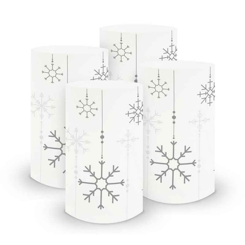 itenga Windlicht itenga 6x Windlicht klein Schneeflocken für Weihnachten Winter Advent