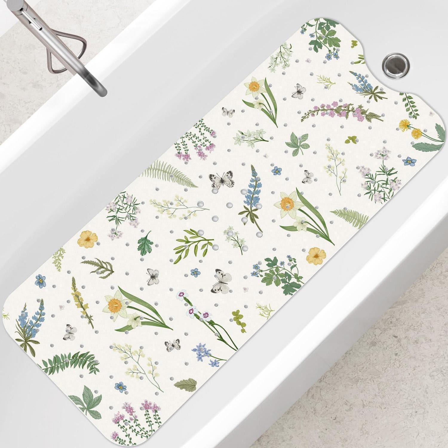 LuxusKollektion Wanneneinlage Badewannenmatte rutschfest Grün 100x40cm, B: 40 cm, L: 100 cm