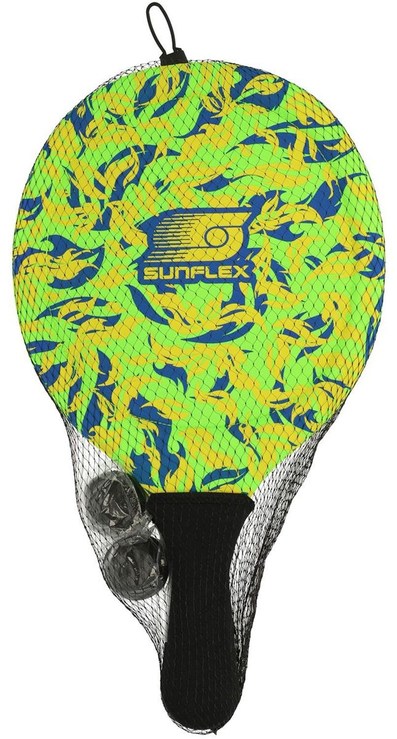 Sunflex Beachball Beachball Set Flames Firegreen, Beachtennis Tennisspiel Funsport Wasserspiel Schläger