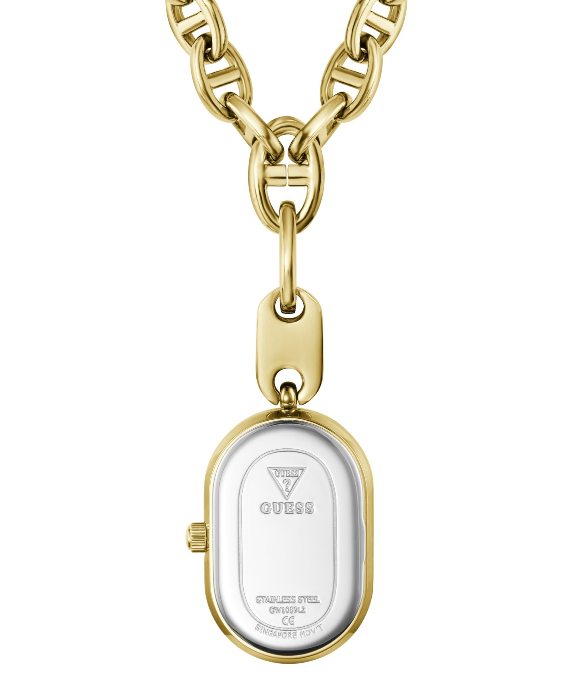 Guess Kettenuhr ODETTE, (Set, 2-tlg., mit Kette), Quarzuhr, Damenuhr, Kettenlänge verstellbar, Edelstahlgehäuse