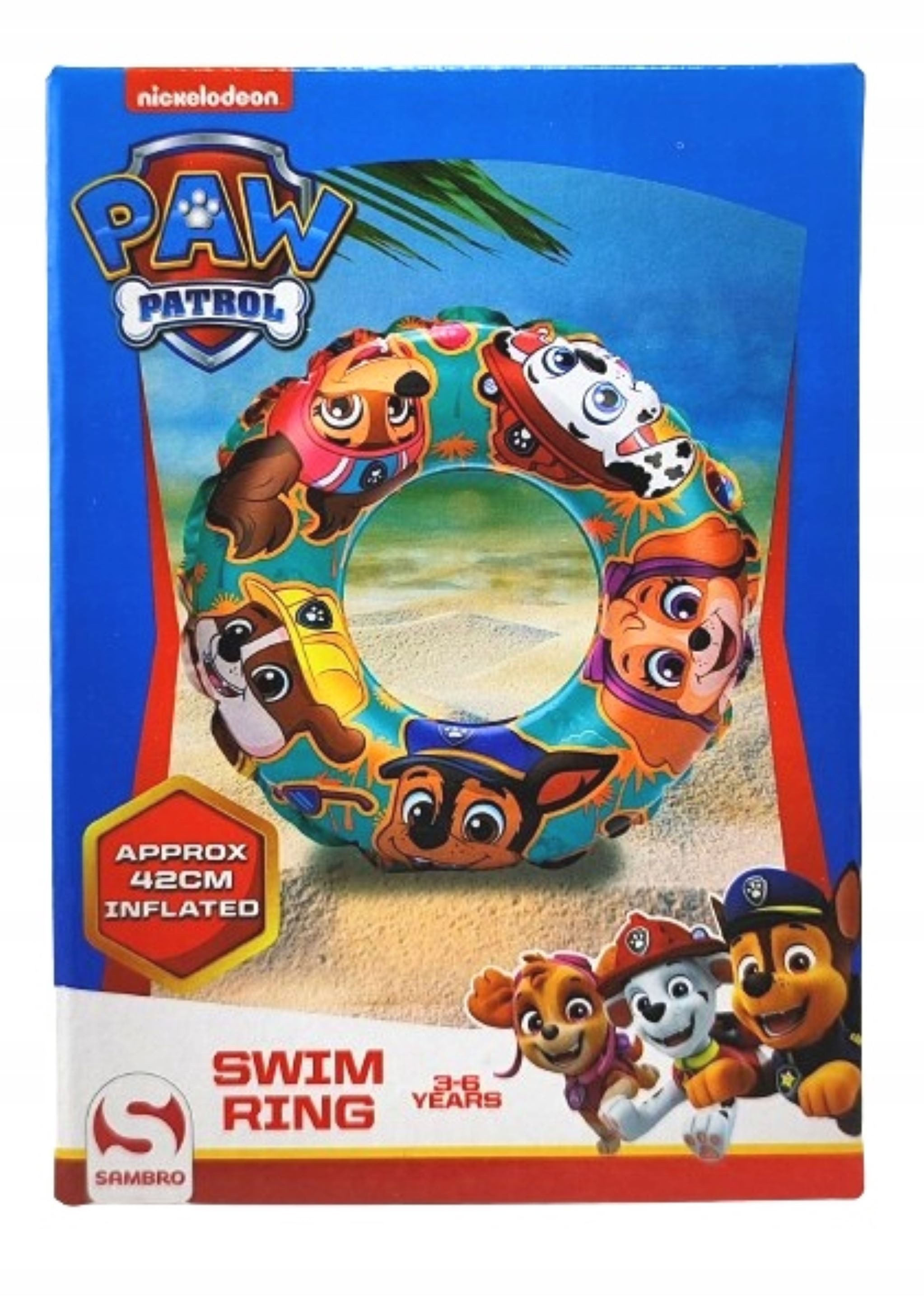 Festivalartikel Schwimmring Schwimmring Paw Patrol Team, 42 cm, Alter 3-6 Jahre, SAMBRO