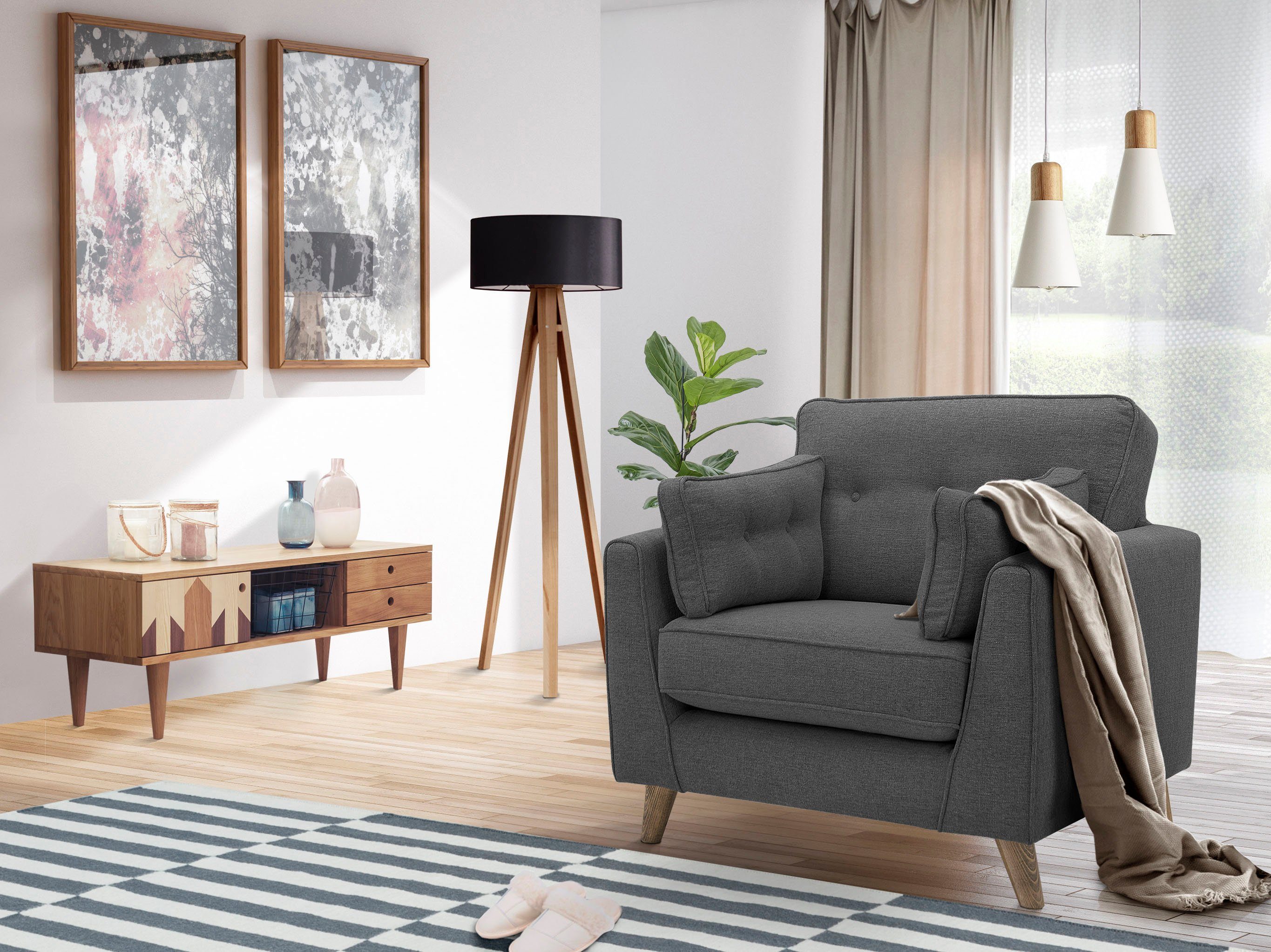 Home affaire Sessel Copenhagen, feiner Keder, günstig online kaufen