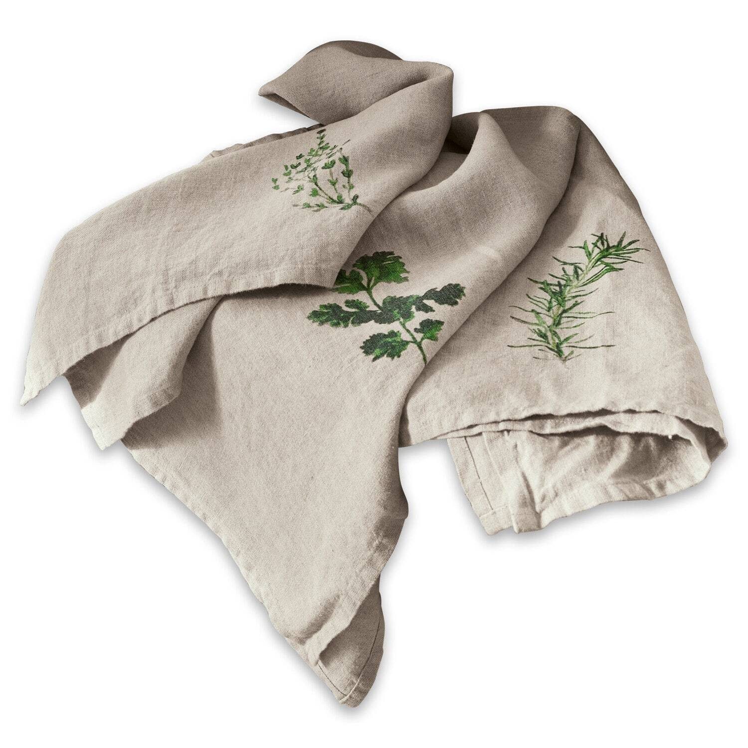 Mirabeau Geschirrtuch Geschirrtuch 3er Set Herbal Gardens beige/grün
