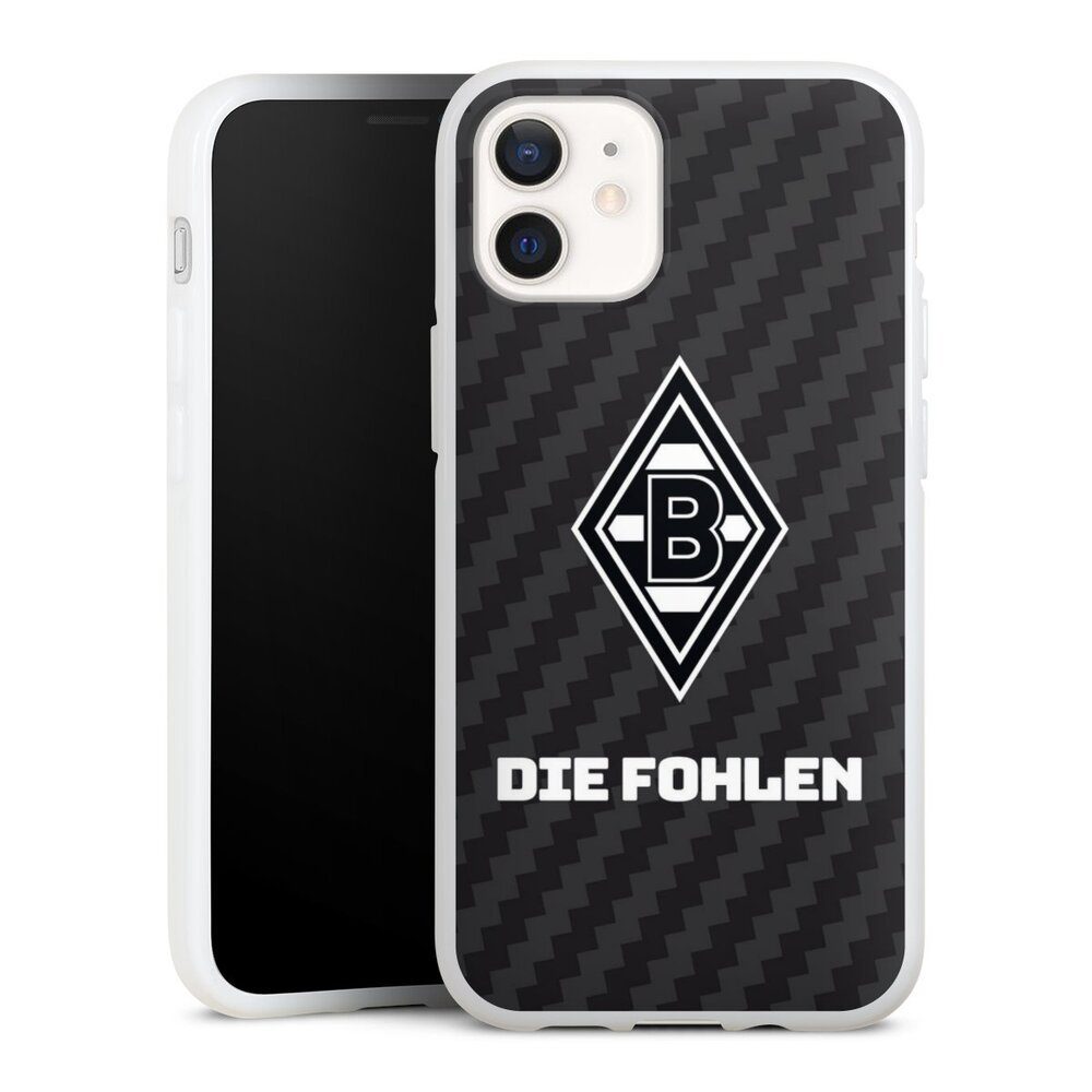DeinDesign Handyhülle »Borussia Mönchengladbach Carbon Gladbach Die Fohlen  Carbon«, Apple iPhone 12 mini Silikon Hülle Bumper Case Handy Schutzhülle
