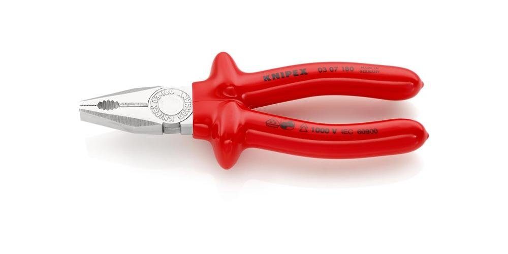 Knipex Kombizange Kombizange Länge 180 mm tauchisoliert verchromt VDE