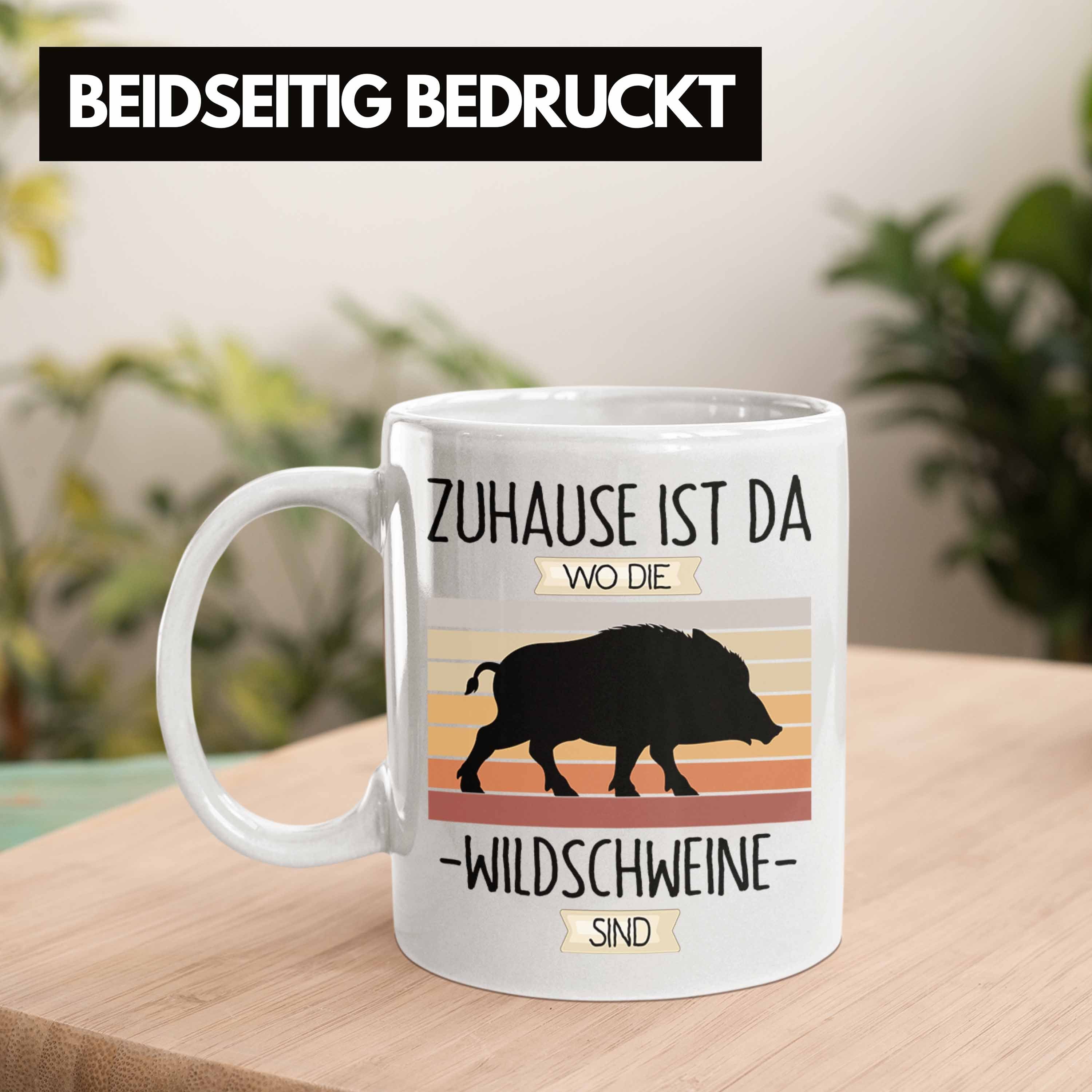 Trendation Zuhause Spruch Ist Tasse Geschenkidee Jäger Tasse Geschenk Weiss Da Di Wo Lustiger