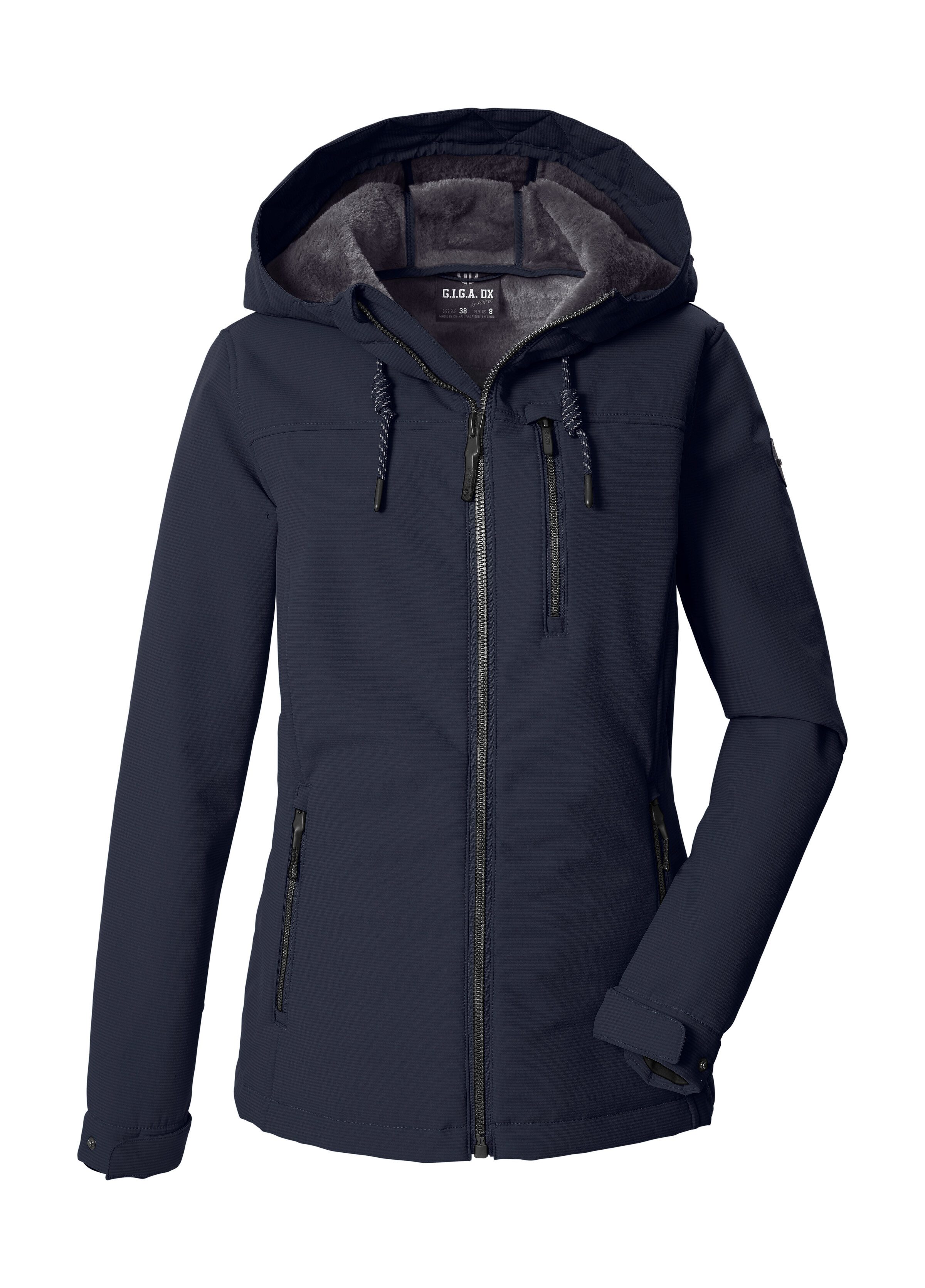 G.I.G.A. DX by killtec Softshelljacke GW 59 WMN SFTSHLL JCKT Winddichte, wasserabweisende Damenjacke mit Teddy-Fleecefutter