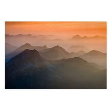 Bilderdepot24 Leinwandbild Berge Natur Modern Zugspitze orange Bild auf Leinwand Groß XXL, Bild auf Leinwand; Leinwanddruck in vielen Größen