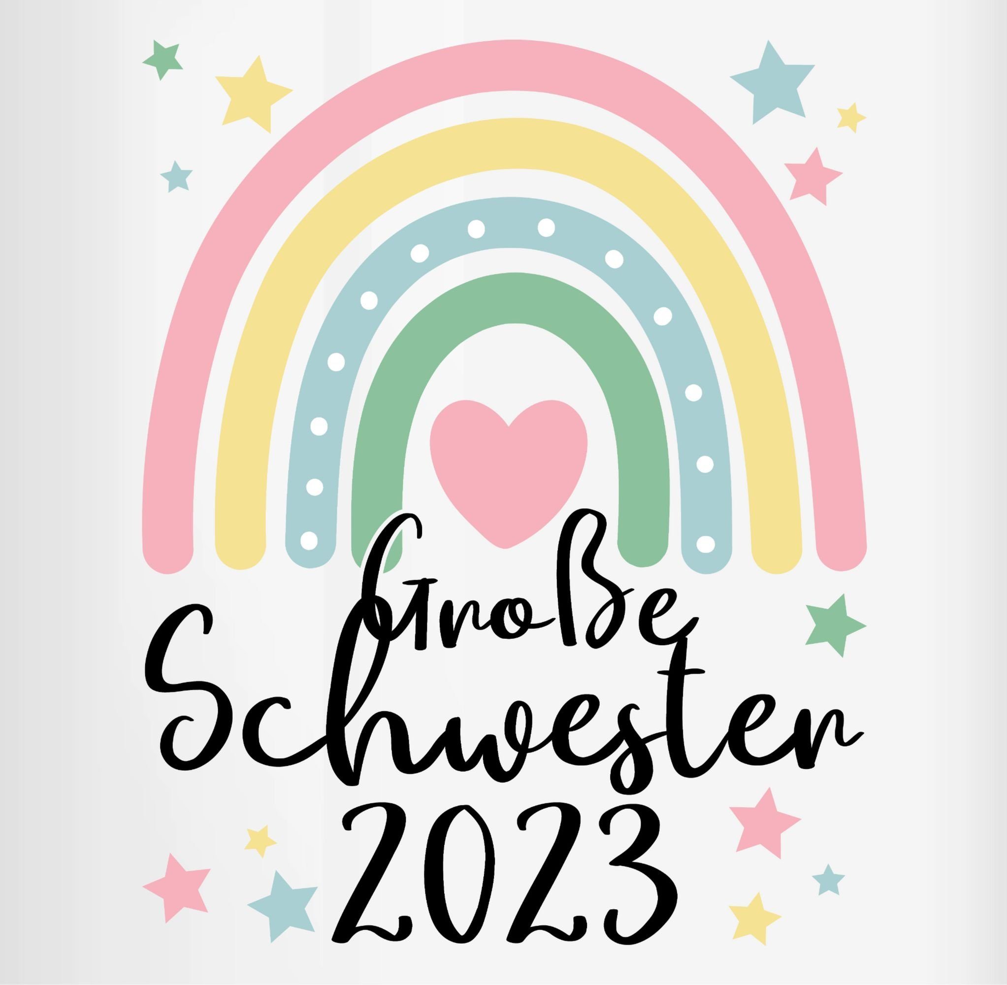 Shirtracer Tasse Große Regenbogen Hellgrün Big Keramik, Große Geschenk 3 2023 Schwester Schwester Sister