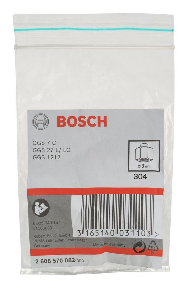 Thumbnail - BOSCH Spannzange, Mit Spannmutter für Bosch-Geradschleifer - 3 mm