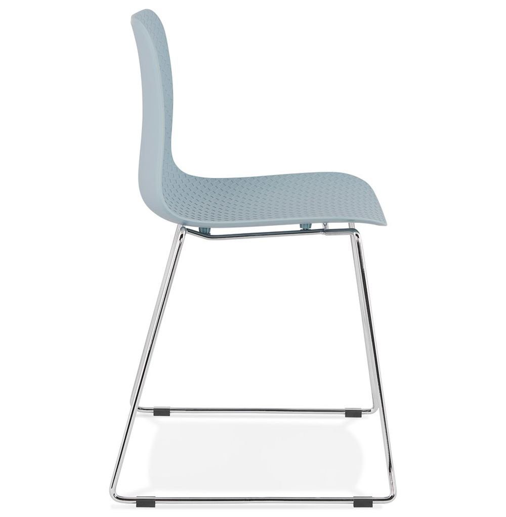 Stuhl KADIMA 55 Polym NIL DESIGN (blue,chrome) Beige/Blau Blau Esszimmerstuhl x Plastic