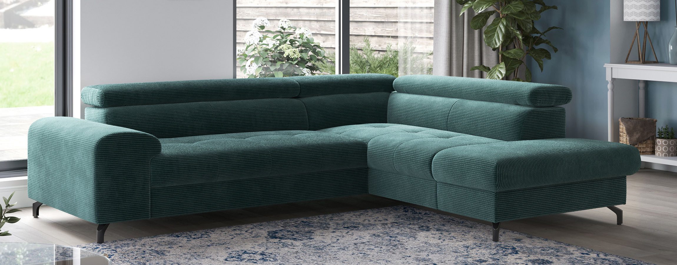 COTTA Ecksofa Aura L-Form, B: 260 cm, mit Bettfunktion, Bettkasten & Kopfteilverstellung