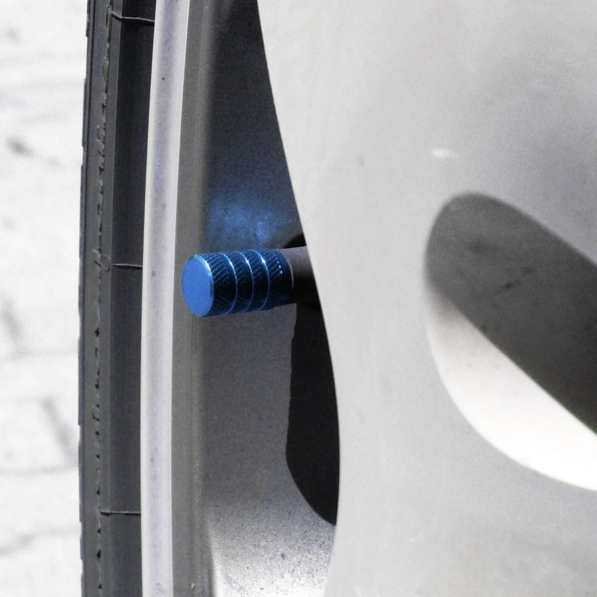 All Ride Ventilkappe Ventilverschlüsse fürs Auto 5 Kappen in Blau aus Aluminium H ca. 15 mm, (5-St), Standard Gewinde – Bild 3 von 4