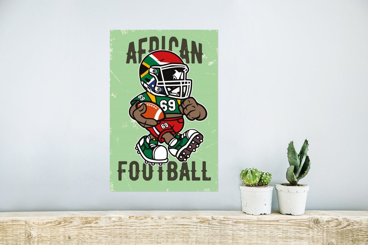 St), Sport Afrika Poster, Poster Rahmen - Ohne Jahrgang, - - für Wandposter MuchoWow Wohnzimmer, Fußball (1 Wandbild,