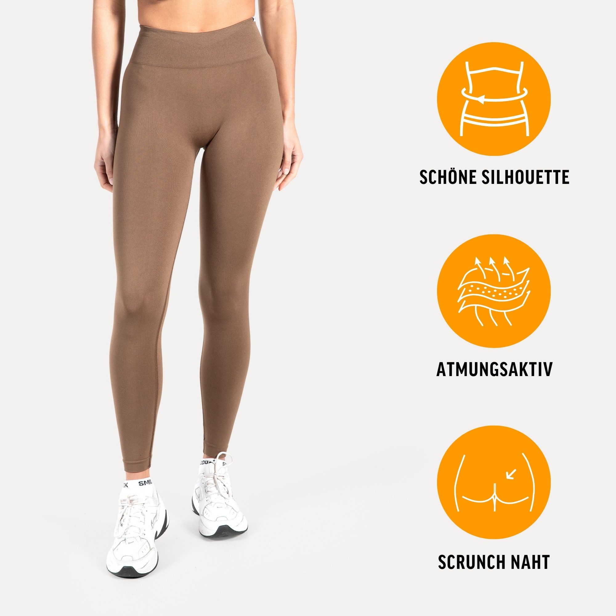 Smilodox Leggings Slayton Scrunch, Seamless Push-Up Sporthose High Waist V-Shape Bund Invisible Scrunch Blickdicht Yogahose, Fitness Gym Yoga Alltag