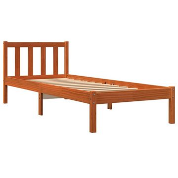 vidaXL Bett Massivholzbett Wachsbraun 100x200 cm Kiefer