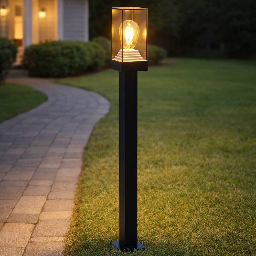 GLOBO LIGHTING LED Außen-Stehlampe, Leuchtmittel inklusive, Warmweiß, LED Pollerleuchte Wegeleuchten Außen schwarz Aussenleuchten