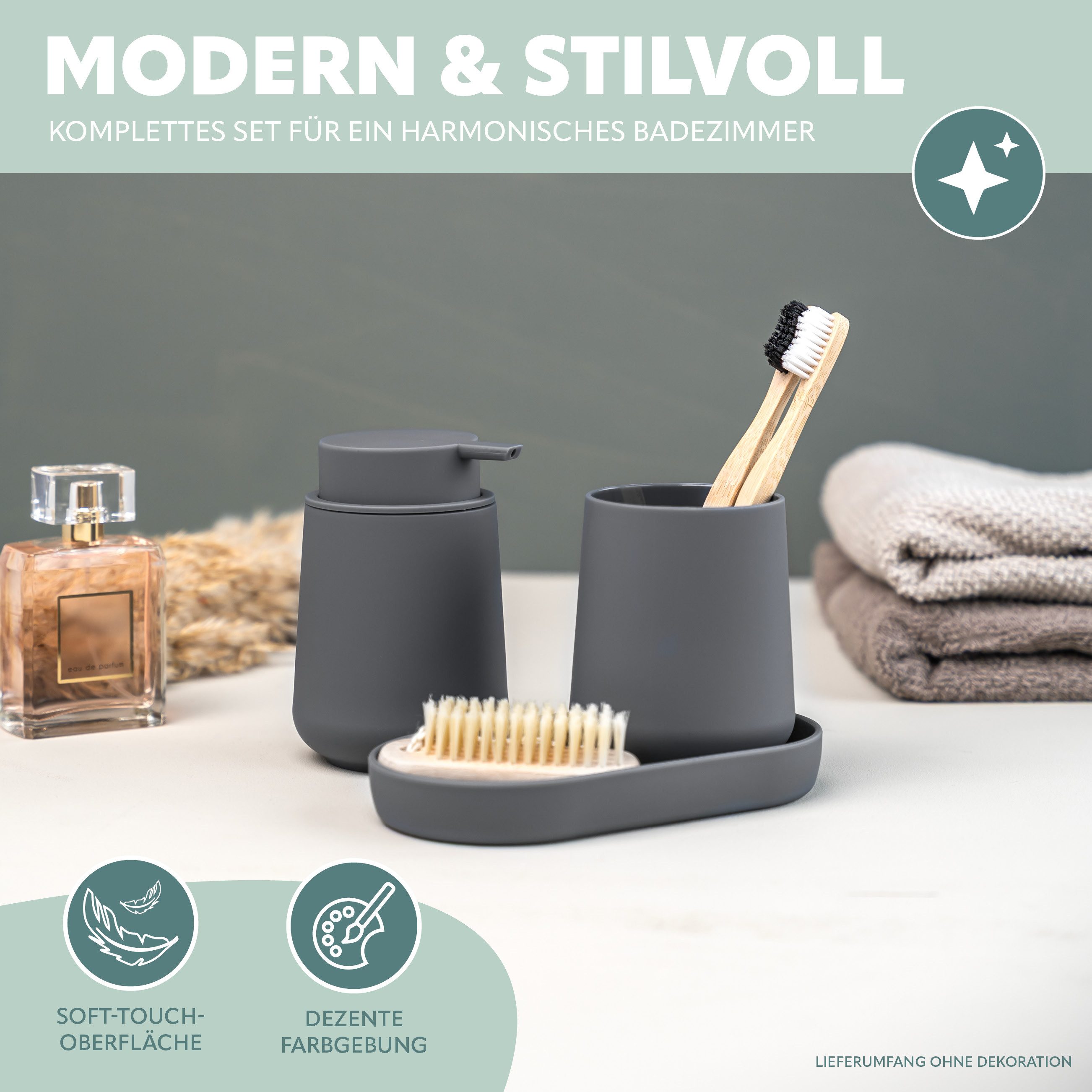 eluno Badaccessoire-Set TESERO 3tlg. Soft-Touch in günstig online kaufen