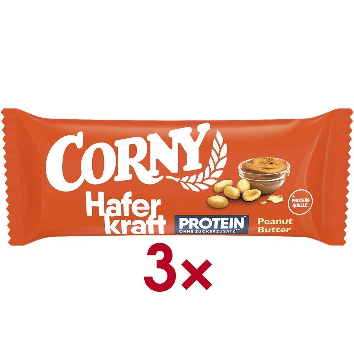 CORNY Peanut Butter Riegel, Haferriegel, 3x 40 g