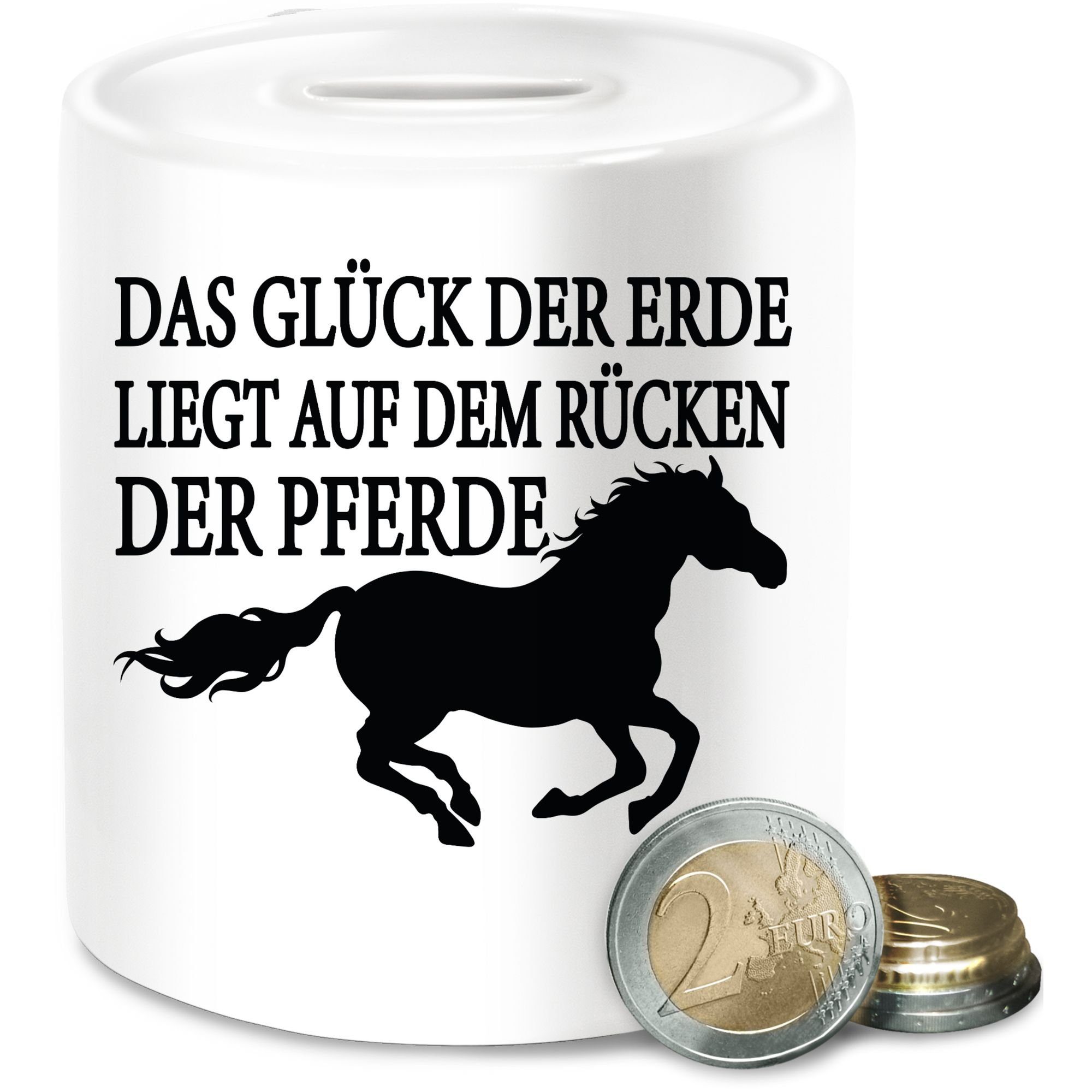 Shirtracer Spardose Das Glück der Erde liegt auf dem Rücken der Pferde